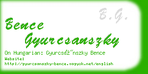 bence gyurcsanszky business card